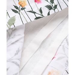 Babyhug Poplin Woven Frock and Full Sleeve Shrug with Floral Print - White & Pink