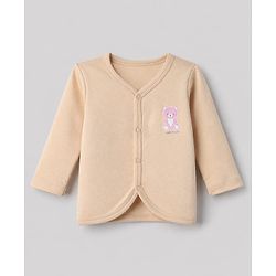 Babyhug 100% Cotton Interlock Knit Full Sleeves Jhablas with Bear & Star Print Pack of 3 - Purple White & Peach