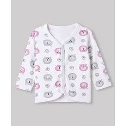 Babyhug 100% Cotton Interlock Knit Full Sleeves Jhablas with Bear & Star Print Pack of 3 - Purple White & Peach
