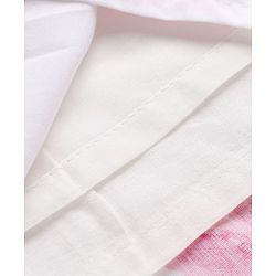 Babyhug Poplin Woven Frock and Full Sleeves Shrug with Floral Print - White & Dark Pink