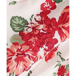 Babyhug Poplin Woven Sleeveless Frock with Jacket and Floral Print - White & Red