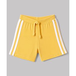 Babyhug 100% Cotton Single Jersey Cotton Knit Mid Thigh Shorts Set of 3 With Vehicle Print - Yellow, Blue & White