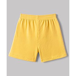 Babyhug 100% Cotton Single Jersey Cotton Knit Mid Thigh Shorts Set of 3 With Vehicle Print - Yellow, Blue & White