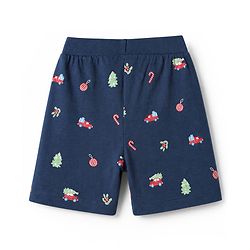 Babyhug 100% Cotton Single Jersey Cotton Knit Mid Thigh Shorts With Vehicle Print Pack of 3 - Blue, Green & Red