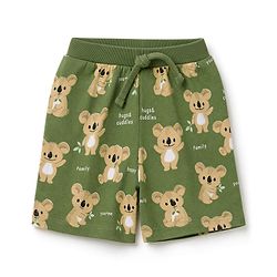 Babyhug 100% Cotton Single Jersey Cotton Knit Mid Thigh Shorts With Bear Print Pack of 3 - Green, White & Cream