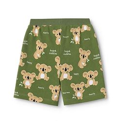 Babyhug 100% Cotton Single Jersey Cotton Knit Mid Thigh Shorts With Bear Print Pack of 3 - Green, White & Cream