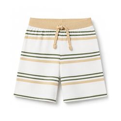 Babyhug 100% Cotton Single Jersey Cotton Knit Mid Thigh Shorts With Bear Print Pack of 3 - Green, White & Cream