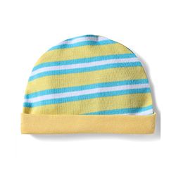 Babyhug 100% Cotton Interlock Knit Cap , Mittens & Booties with Stripes Olive Green - Diameter 16 cm