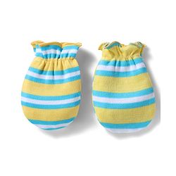 Babyhug 100% Cotton Interlock Knit Cap , Mittens & Booties with Stripes Olive Green - Diameter 16 cm