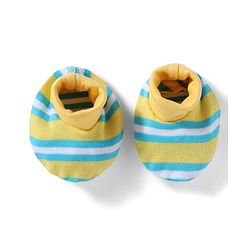 Babyhug 100% Cotton Interlock Knit Cap , Mittens & Booties with Stripes Olive Green - Diameter 16 cm