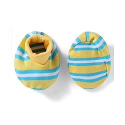 Babyhug 100% Cotton Interlock Knit Cap , Mittens & Booties with Stripes Olive Green - Diameter 16 cm