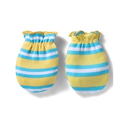 Babyhug 100% Cotton Interlock Knit Cap , Mittens & Booties with Stripes Olive Green - Diameter 16 cm
