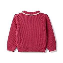 Babyhug Knit Full Sleeves Front Open Solid Sweaters - Pink
