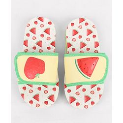 Cute Walk by Babyhug Slip On Slider With Watermelon Print in Yellow