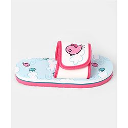 Cute Walk by Babyhug Slip On Slider With Bird Print in Blue