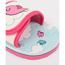 Cute Walk by Babyhug Slip On Slider With Bird Print in Blue