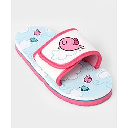 Cute Walk by Babyhug Slip On Slider With Bird Print in Blue