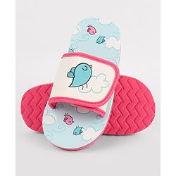 Cute Walk by Babyhug Slip On Slider With Bird Print in Blue