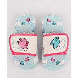 Cute Walk by Babyhug Slip On Slider With Bird Print in Blue