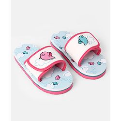 Cute Walk by Babyhug Slip On Slider With Bird Print in Blue