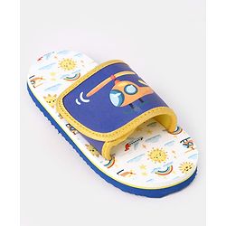 Cute Walk by Babyhug Slip On Slider With Rainbow Print in Blue