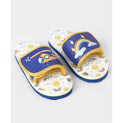 Cute Walk by Babyhug Slip On Slider With Rainbow Print in Blue
