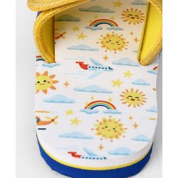 Cute Walk by Babyhug Slip On Slider With Rainbow Print in Blue