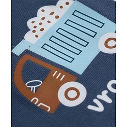 Babyhug 100% Cotton Knit Shorts With Vehicle & Text Print Pack of 3 - Blue, Coral & Cream