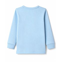 Babyhug Knit Full Sleeves Solid Front Open Thermal Inner Wear Vest -Light Blue