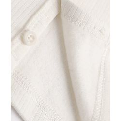 Babyhug Knit Full Sleeves Solid Front Open Thermal Inner Wear Vest - OffWhite