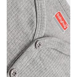 Babyhug Knit Full Sleeves Solid Front Open Thermal Inner Wear Vest - Light Grey