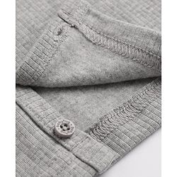 Babyhug Knit Full Sleeves Solid Front Open Thermal Inner Wear Vest - Light Grey