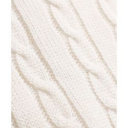 Babyhug Knit Sleeveless Pullover with Cable Knit Design - White
