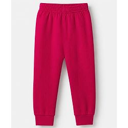 Babyhug Cotton Mix Knit Solid Thermal leggings in Red