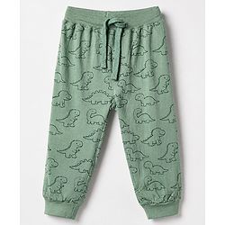 Babyhug Cotton Jersey Knit Full Length Lounge Pant Pack of 2 - Green Peach