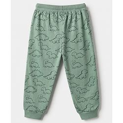 Babyhug Cotton Jersey Knit Full Length Lounge Pant Pack of 2 - Green Peach