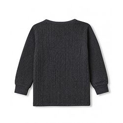 Babyhug Cotton Mix Knit Full Sleeves Front Open Thermal Vest- Charcoal Grey