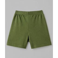 Babyhug 100% Cotton Single Jersey Knit Mid Thigh Shorts with Giraffe & Lion Print in Pack of 3 - Green Orange & Cream