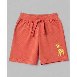 Babyhug 100% Cotton Single Jersey Knit Mid Thigh Shorts with Giraffe & Lion Print in Pack of 3 - Green Orange & Cream