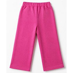 Babyhug Cotton Knit Jogger Fit Full Length Lounge Pants with Flower Patch Pack of 3 in Fuchsia