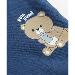 Babyhug 100% Cotton Jersey Knit Shorts with Bear Print in Blue Green & White Pack of 3
