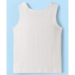 Babyhug Cotton Mix Knit 3 Piece Solid Pullover, Vest & Pants Thermal Set - Offwhite