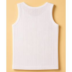 Babyhug Cotton Mix Knit 3 Piece Solid Pullover, Vest & Pants Thermal Set - Offwhite