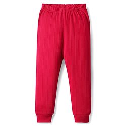 Babyhug Cotton Mix Knit 3 Piece Solid Pullover, Vest & Pant Thermal Set - Red
