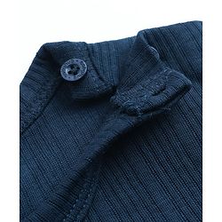 Babyhug Knit Full Sleeves Solid Vests & Pant Thermal Inner Wear - Navy Blue