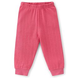 Babyhug Cotton Mix Knit 3 Piece Solid Pullover, Vest & Pant Thermal Set - Coral