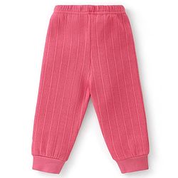 Babyhug Cotton Mix Knit 3 Piece Solid Pullover, Vest & Pant Thermal Set - Coral