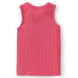Babyhug Cotton Mix Knit 3 Piece Solid Pullover, Vest & Pant Thermal Set - Coral