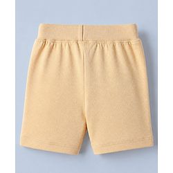 Babyhug Cotton Knit Shorts with Dinosaur Print Pack of 2 in Green Beige Color