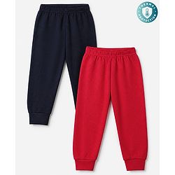 Babyhug Knit Solid Thermal Leggings Pack of 2 -Navy & Red